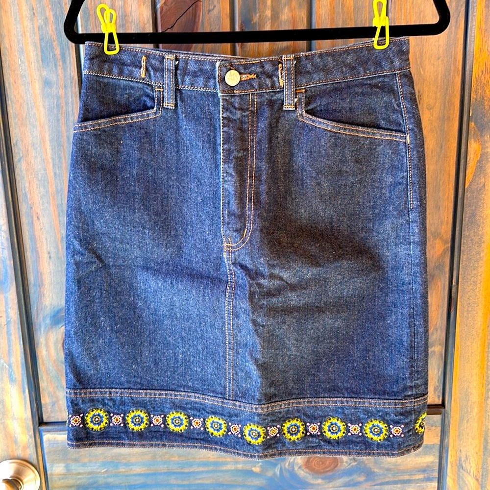 Vintage Lee Riders Sanforized Embroidered Denim skirt